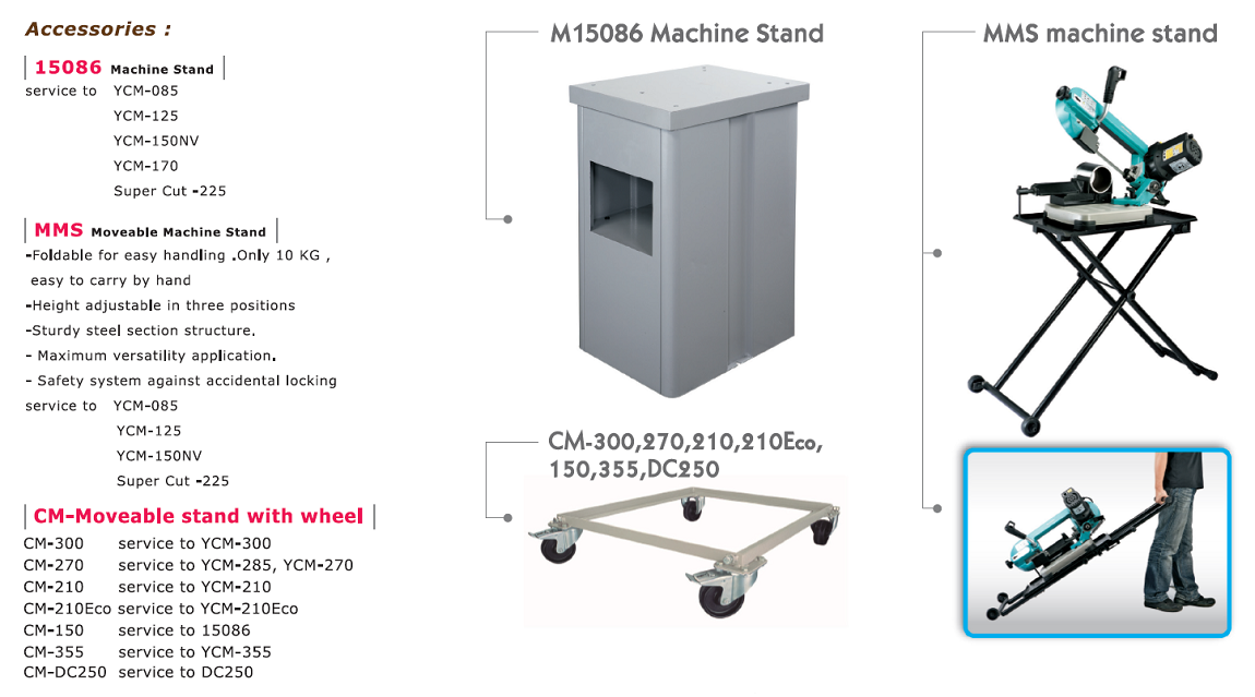 Accessories for YCM's Machines